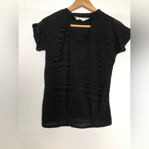 Black semi sheer Top - Picture 2 of 4